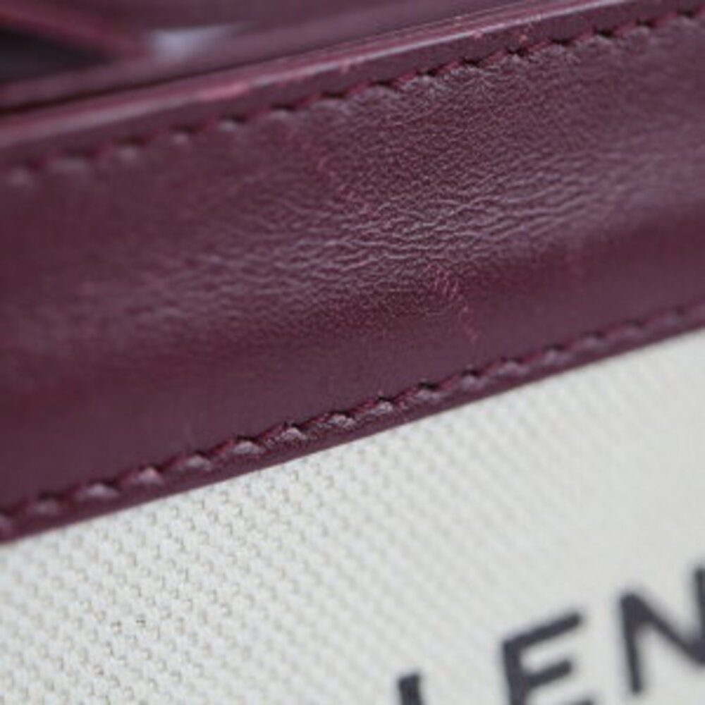 Balenciaga canvas Navy Red Beige Pochette messenger Shoulder Bag Burgundy Tan - Picture 8 of 9